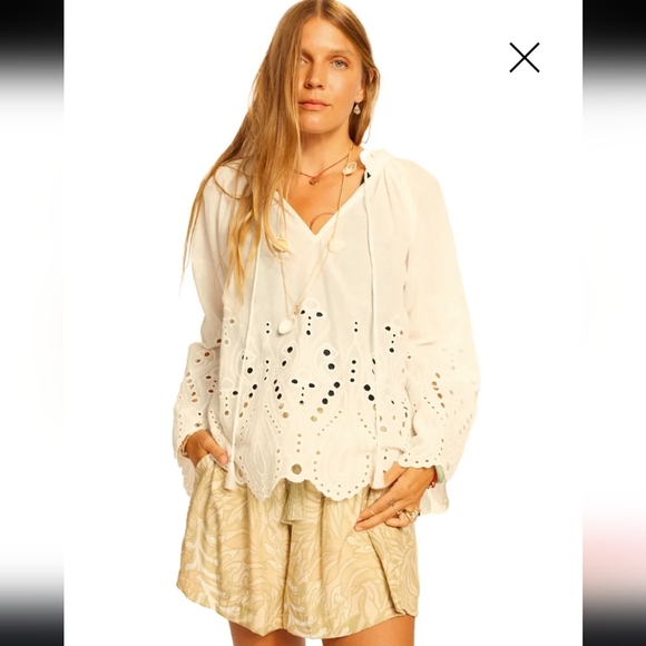 New Natalie Martin Penny blouse in tangier‎ embroidery salt Large